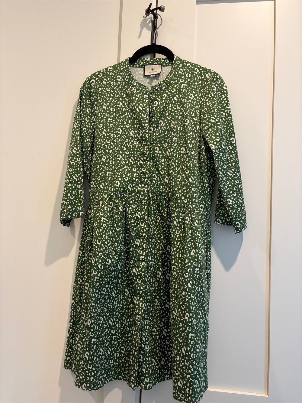 Tuckernuck Green and White Printed Mini Dress